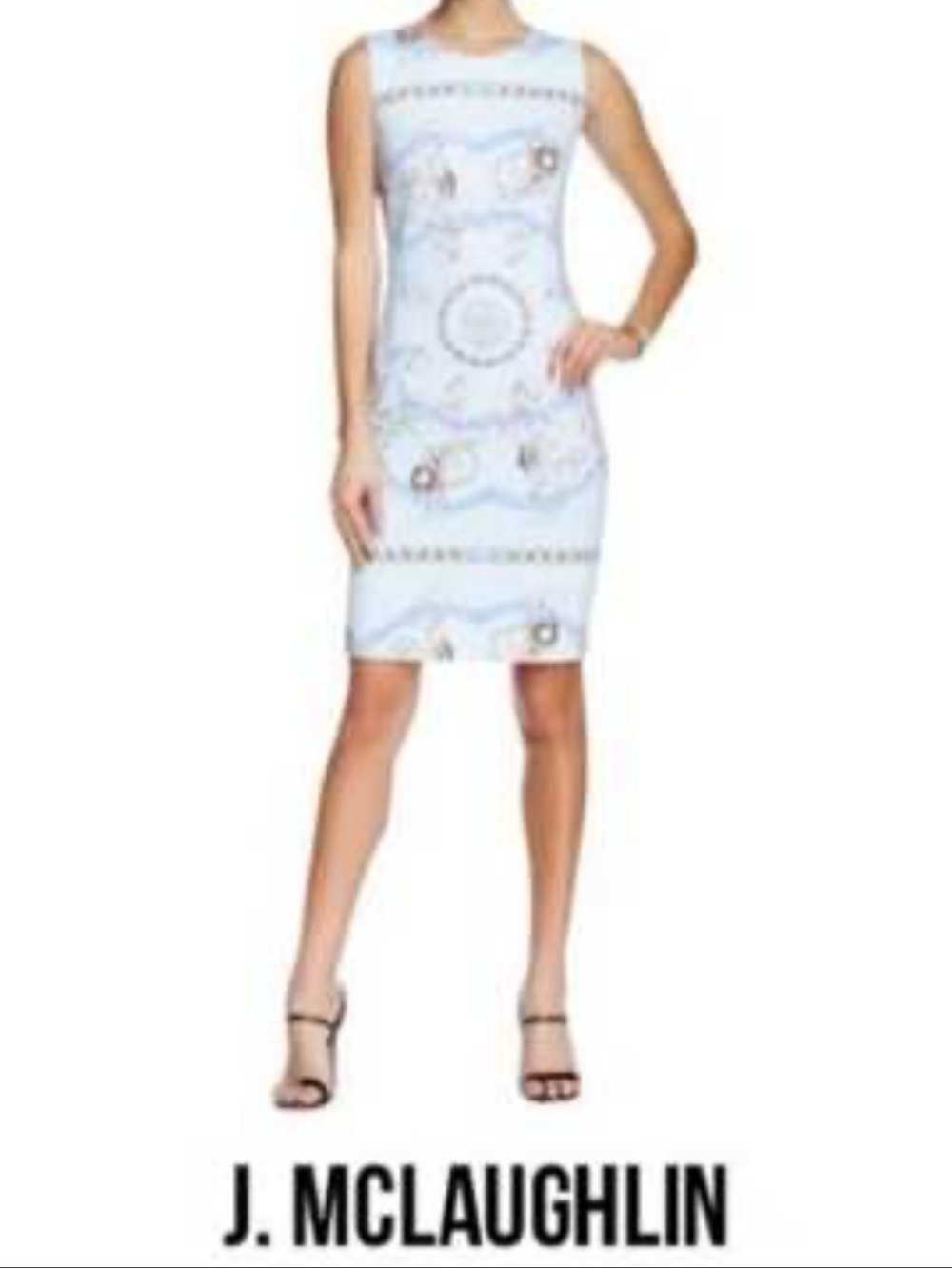 J. McLaughlin Pale Blue Printed Sleeveless Sheath Dress-HUGE DISCOUNT🌟